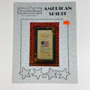 Waxing Moon Designs American Spirit Cross Stitch Pattern #057 USA Flag Primitive